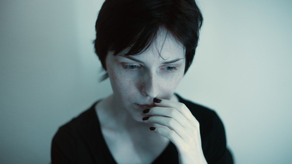 A girl feeling scared